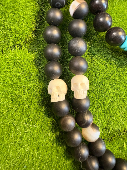 108 Bead Sardonyx Agate/Ebony wood
