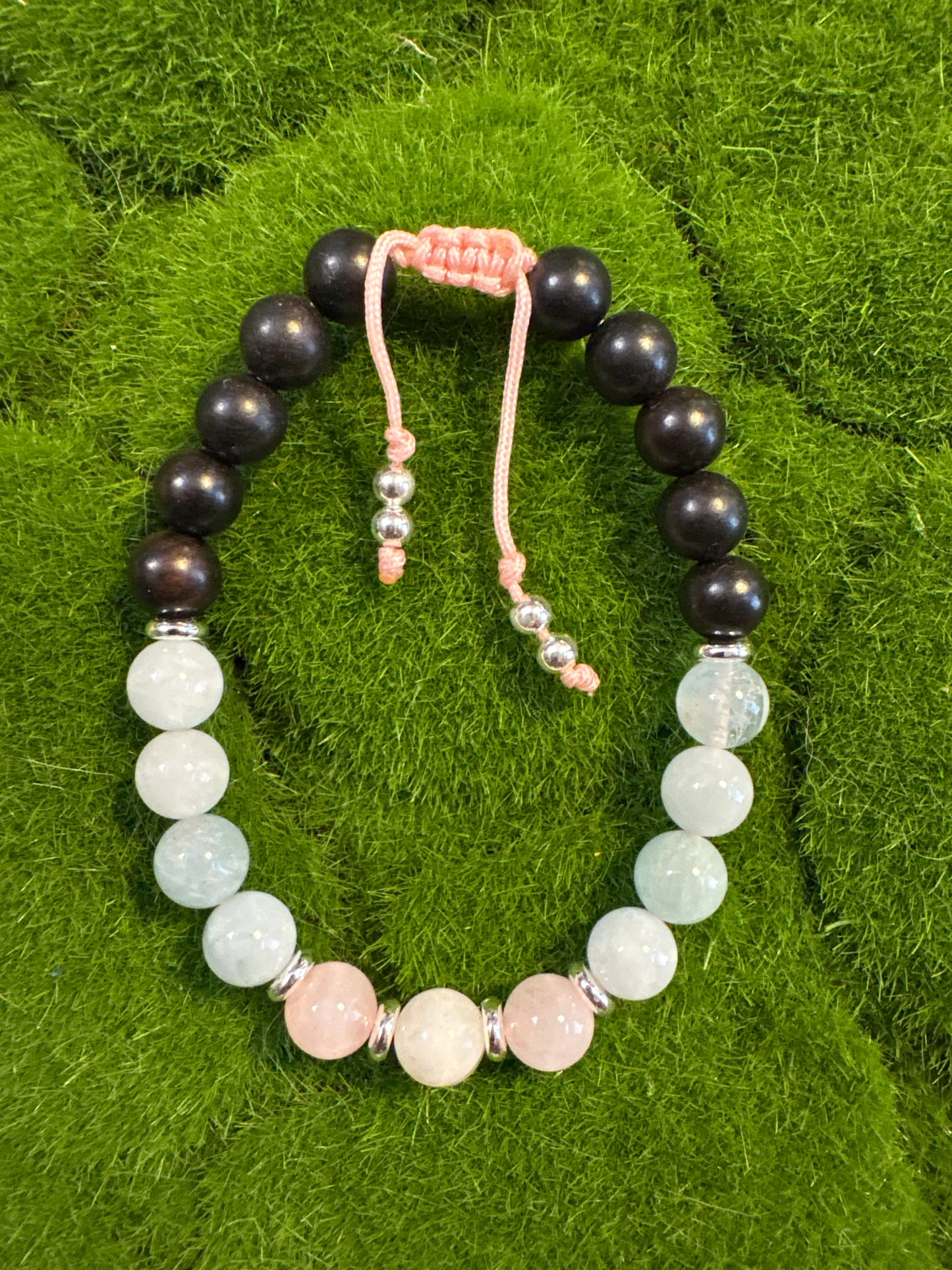 8mm Aquamarine and Cedar Bracelet