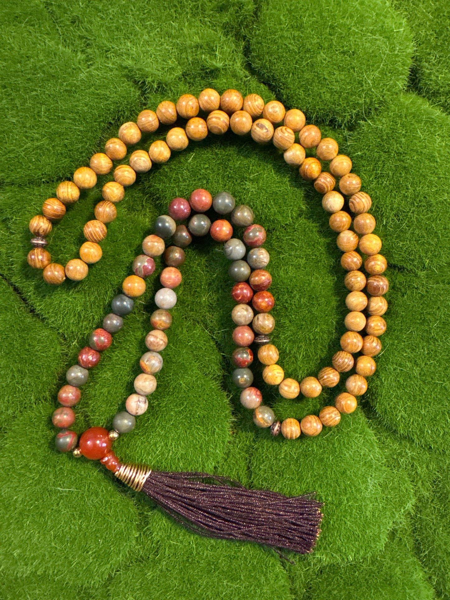 108 Bead Picasso Jasper/Wood